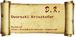 Dvorszki Krisztofer névjegykártya
